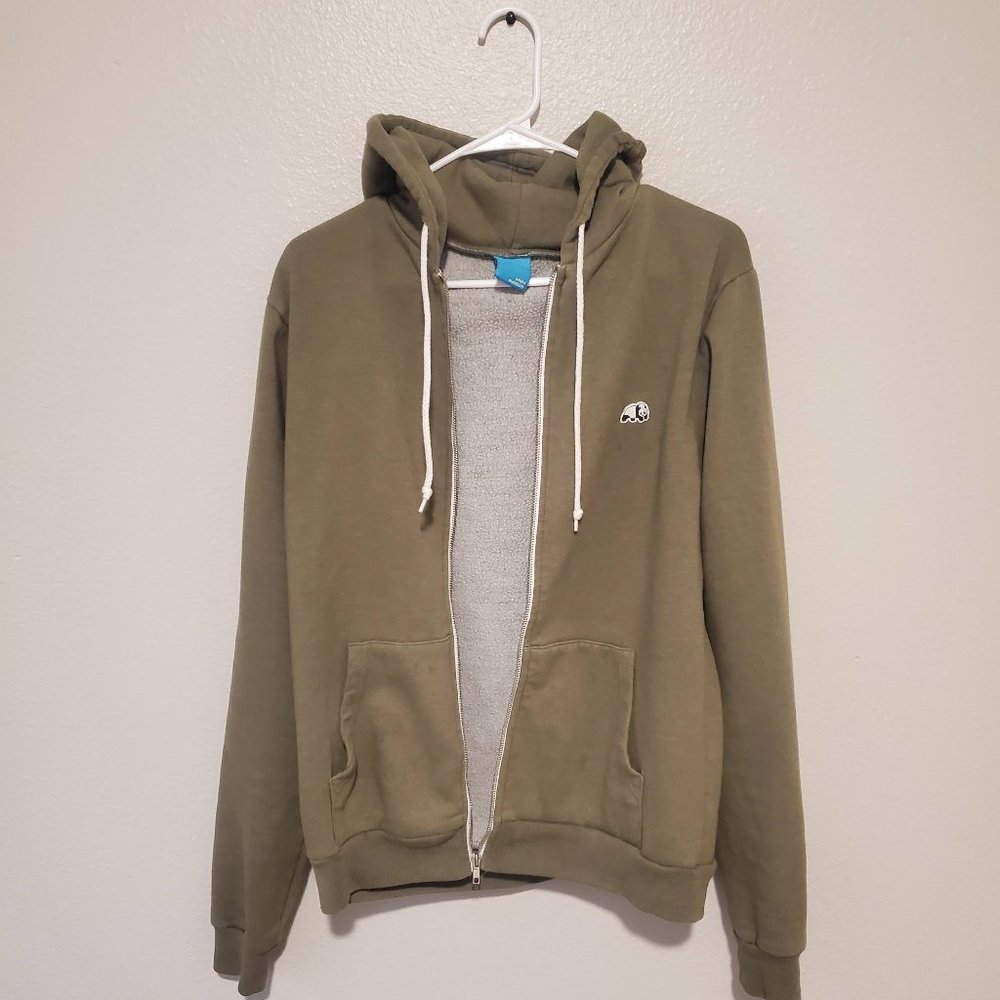Rare 2000's Enjoi Hoodie Panda Logo - Army Green - Medium